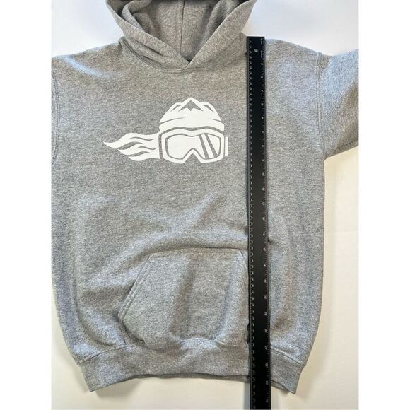 HeyDay Ski Like A Girl Womens Hoodie Grey White Logo Sleeve Logo Size Small - Picture 7 of 11